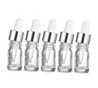 HAPINARY 15Pcs Glass Dropper Bottles with Silver Ring Caps Precise Essential Oil Dispensers for Aromatherapy Travel Scientific Experiments and Craft Use