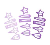 HAPINARY 15pcs Hair Barrettes Metal Snap Clips with Star Heart Teardrop Rectangle Designs Matte Finish for Stylish Hair Accessories for Casual and Formal Occasions