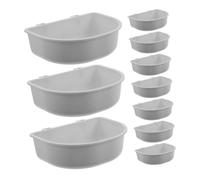 HAPINARY 15pcs Hanging Kennel Water Bowls with Attachment Removable and Easy to Clean Crate Feeder Dishes for Medium Dogs Cats Rabbits Ferrets and Birds Portable Grey Pet Feeding Supplies