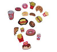 HAPINARY 17pcs Embroidered Food Patches Durable Iron Appliques for Clothes Jackets Bags Hats Jeans Versatile Decorative Repair Stickers for Pants Sweaters Accessories