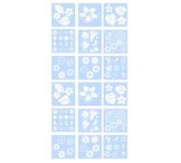 HAPINARY 18pcs Flower Template Painting Stencil Set, Reusable Pet Material with Creative Floral Designs, for Wood Signs and Planner DIY Crafts