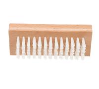 HAPINARY 1pc Dual-sided Wooden Nail Brush for Nail Cleaning and Manicure Portable Scrubbing Tool for Safe Bristles Natural Wood Color