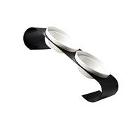 HAPINARY 1pc Elevated Ceramic Cat Bowl Iron Stand Double Pet Feeder for Cats and Pets Stable Design for Food Water for Treats and Snacks Black White