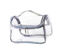 HAPINARY 1pc Large Capacity PVC Makeup Bag Transparent Cosmetic Toiletry Organizer for Women Arch-Shaped Design White for Travel and Daily Use