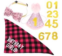 HAPINARY 1set Cat Birthday Hat and Bow Tie Set Bandana Decorative Pet Costume for Cat Parties Includes Birthday Numbers for Celebrating Your Feline Special Day
