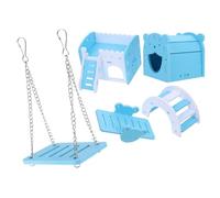 HAPINARY 1set Climbing Toy for Hamster Wooden Hamster Villa House Seesaw Swing for Pets Fun Activity