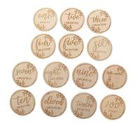 HAPINARY 1set Monthly Cards Wooden Growth Photography Props Safe Growth Cards for Newborns Creative Reusable Design for Capturing