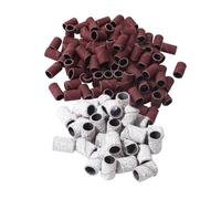 HAPINARY 2 Packs Manicure Sanding Bands Nail Drill Grinding Sleeves Each White Brown Corundum for Natural Artificial Nails Pedicure Use