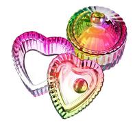 HAPINARY 2 Pcs Glass Dappen Dish Glass Cup Nail Decorations with Colorful and Heart Shapes Sophisticated Finishes for Preparing Acrylic Nail Polish and Cleaning