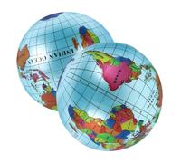 HAPINARY 2 Pcs Inflatable Globe Beach Balls Lightweight Educational World Map for Boy Girl Portable Geography Learning Aid for Travel and Outdoor Play