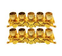 HAPINARY 2 Set Golden Plastic Chalice Cup Set for Devotees with Elegant Design, Delicately Crafted for Family Worship Areas and Rituals, Enhancing Solemn Atmosphere with Versatile