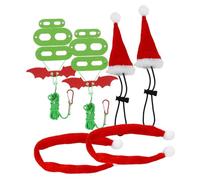 HAPINARY 2 Sets Christmas Reptile Harness Leash with Wing Design Lightweight Safety Control for Bearded Dragons Geckos Chameleons Holiday Outdoor Play