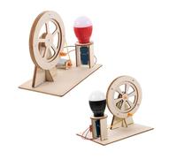 HAPINARY 2 Sets DIY Hand Crank Generator Science Kit for Manual Electricity Generator Crank with Light Bulb for Educational Stem Experiments and Practical Learning Random Color