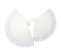 HAPINARY 2 Sets Fan-shaped Nail Art Display Rack with 50 White Pvc Nail Color Chart Sticks Accurate Coloring and Display for Practicing Art Painting and Pedicure