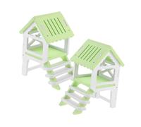 HAPINARY 2 Sets Wear Resistant Hamster House with Ramp Adorable Small Platform Hideout for Guinea Pig Castle Durable and Safe Design for Hamsters and Small Pets