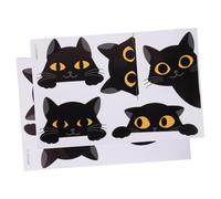 HAPINARY 2 Sheets Black Cat PVC Decal Light Switch Stickers Removable Self-Adhesive Wall Stickers Cute Cartoon Cat Design for Home Decoration Easy to Apply and Clean