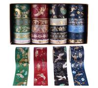 HAPINARY 20 Roll Bronzing Washi Tape 20 Rolls Paper Diary Decor Tape, Easy Peel and Stick, Removable without Residue, for Planners and Photo Albums, Chic Design