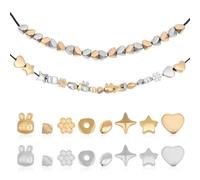 HAPINARY 200pcs Acrylic Assorted Shape Beads for Jewelry Making with Hearts Stars Flowers Shapes Bulk DIY Spacer Beads for Bracelets and Home Decors