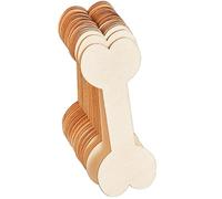 HAPINARY 20pcs Blank Dog Bone Shaped Wooden Tags DIY Painting Label with Removable Surface for Creative Packing and Home Decoration