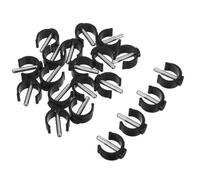 HAPINARY 20pcs C-Shape Cane Clamp Clips for Crutches and Walking Sticks, Quick Installation Abs and Steel Walker Accessory Parts for Mobility Aids Scenarios, Black