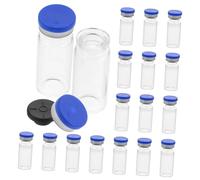 HAPINARY 20pcs Clear Glass Vials with Caps Flat Bottom Thickened Bottles Sample Containers for Essential Oils and Liquid Storage