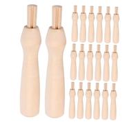 HAPINARY 20pcs Felting Handle Set with Ergonomic Wooden Grip Replaceable for Wool Poking Crafts Comfortable Non Slip DIY Tool Kit Suitable for Beginners and Experienced