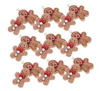 HAPINARY 20Pcs Gingerbread Man Charms Decorative Resin Pendants for Jewelry Making Handmade Christmas Charms Shiny and Durable Gingerbread Man Beads for Necklaces Earrings Keychains
