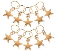 HAPINARY 20pcs Golden Star Braid Rings for Dreadlocks Metal Hair Accessories with Five-pointed Star Design for DIY Crafting and Wedding Hair Styling