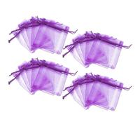HAPINARY 20pcs Lavender Pouches Organza Drawstring Sachet Bags Purple 7x9cm Breathable Fabric Space-saving Fragrant Sachets for Drawers between Books