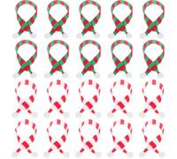 HAPINARY 20pcs Mini Christmas Decorative Doll Scarves Made of Comfortable Fabric, Flexible Knit Mini Scarves for Dolls and Small , Holiday Accessories Adding Festive Colour and Atmosphere