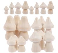 HAPINARY 20pcs Mini Wood Mushrooms Unpainted Mushroom No Burrs Light Weight DIY Creating Artworks to Imagination