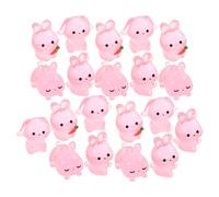 HAPINARY 20pcs Pink Miniature Rabbit Figurines Glow the Dark Resin Bunny Sculptures with Night Glow Functionality for Easter Egg Fillers and Desk Ornaments