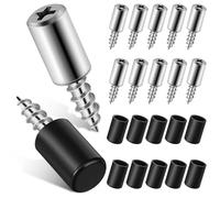 HAPINARY 20Pcs Shelf Support Self-Tapping Screws with Non-Slip Sleeves Chrome and Black Shelf Pins for Cabinet and Furniture for Kitchen and Wardrobe Use