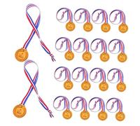 HAPINARY 20pcs Sports Party Medals with Comfortable Ribbons Plastic Participation Awards for Soccer Football Competitions Kindergarten Graduation Dress Up Event Rewards