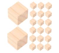 HAPINARY 20pcs Square Wooden Alphabet Blocks Unfinished Natural Wood Cubes for DIY Craft Projects Stacking Painting Engraving Educational Learning Games