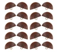HAPINARY 20Pcs Vintage Semi-Round Wooden Buttons 2.4Cm Light Coffee Color for Overcoat Decoration, DIY Sewing Craft Buttons with Hook for Blazer and Knitting Clothes