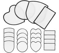 HAPINARY 20pcs White Sublimation Patches Heat Transfer Iron-on Embroidery Patches for DIY Crafts, Made of Polyester, Suitable for Jeans and Skirts, Shield, Rectangle, and Heart Shapes