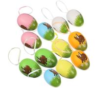 HAPINARY 24pcs Adorable Egg Shaped Hanging Ornaments DIY Egg Decorating Kit Made of Sturdy Plastic for Easter Decor Suitable for Parent Play and Daily Life Decoration