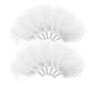 HAPINARY 24pcs Cheerleading Pom Poms for Dance and Indoor Rehearsals with Easy to Grip Ergonomic Handles, White Plastic Cheer Accessories for Cheer Teams and Dancers