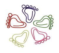 HAPINARY 24Pcs Cute Little Feet Shaped Note Clips Creative Photo Holders for Party Gifts Office School Metal Paper Clips with Strong Grip and Easy Removal Random Color