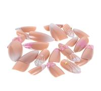 HAPINARY 24pcs Flower Press Nails Full Cover False Nail Tips for Women Wearable Artificial Blossom Fingernails Christmas Party