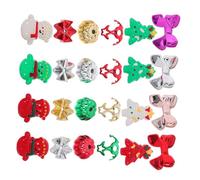 HAPINARY 24pcs Hand Painted Christmas Spacer Beads for Jewelry Making Red and Green Festive Colors Easy to Thread Bead Caps DIY Phone Chains Bracelets Necklaces Earrings Craft Kit