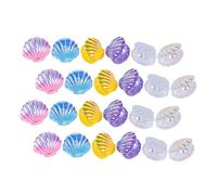 HAPINARY 24Pcs Resin Pearl Shell DIY Accessories for Headwear and Mobile Phone Cases Electroplated Open Imitation Shell Crafts for Handmade Jewelry and Clothing Decoration Random Color