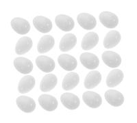 HAPINARY 25pcs Plastic Parrot Fake Eggs for Breeding Training Realistic White Artificial Bird Eggs Faux Nest Accessories for Parrots Pigeons and Multispecies Hatch Management
