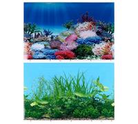 HAPINARY 2pcs 3d Aquarium Coral Decals Removable Thick Film Paper Fish Tank Background Stickers Does Not Damage Tank Wall Decoration for Home