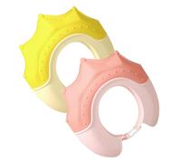 HAPINARY 2pcs Adjustable Bath Visor with Ear Protection Flexible Silicone Hair Washing Hat for Cute Crown Design Shower Cap for Shampoo and Haircuts Fits Various Ages