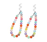 HAPINARY 2pcs Adjustable Resin Beaded Dog Necklace Lightweight Candy Colored Collar for Small and Dogs Comfortable Fashion Accessory for Parties Weddings and Everyday Wear