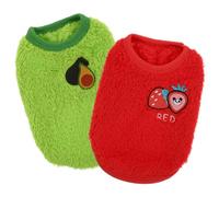 HAPINARY 2pcs Adorable Rabbit Vests Comfortable Wear-resistant Bunny Garments for Exercise Daily Walks Lightweight Washable Xs Avocado Strawberry Red Each