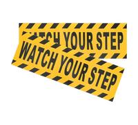 HAPINARY 2Pcs Anti Slip Watch Your Step Tape Safety Floor Warning Stickers for Stairs and Walkways, Yellow 30X10Cm Non-Skid Caution Decals for Indoor Use