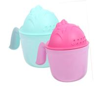 HAPINARY 2pcs Bath Shampoo Rinse Cup Portable Hair Wash Cup for Eye Protection Ergonomic Handle Lightweight for Safe Bathing and Daily Use
